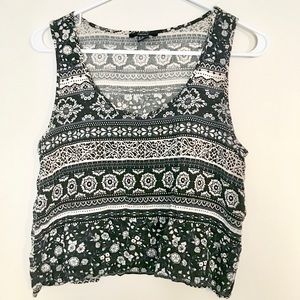 Patterned Black & White Tank